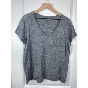 Madewell Basic Essential Gray V-Neck Tshirt Women's Size Large